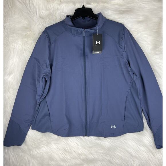 Under armour Jackets & Blazers - Under Armour Womens Jacket 2X Blue fitted Full Zip Pockets